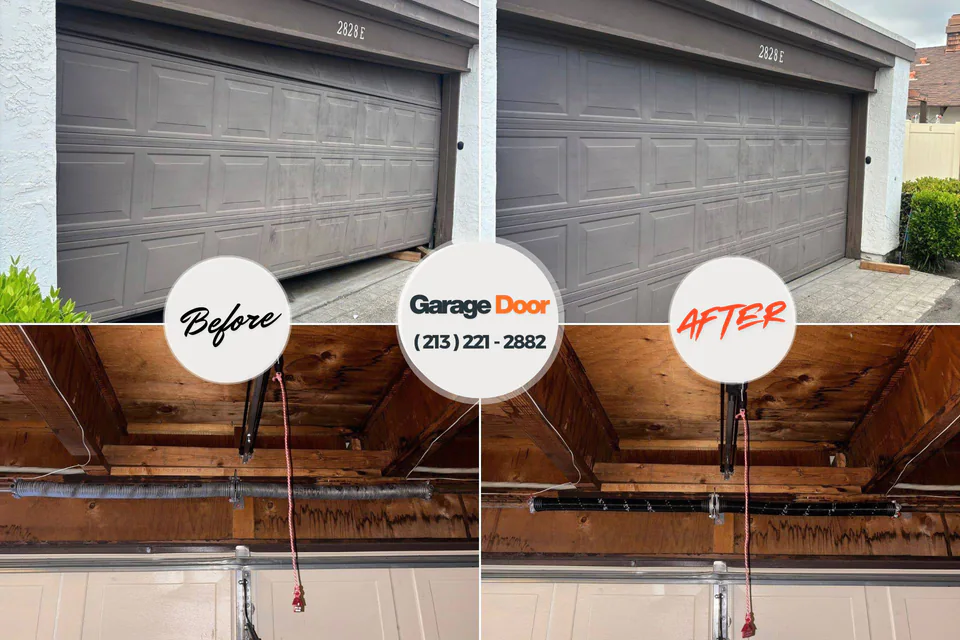 Before and after: garage door repair Morton, WA